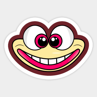 Happy Smiling Funny Face Cartoon Emoji Sticker